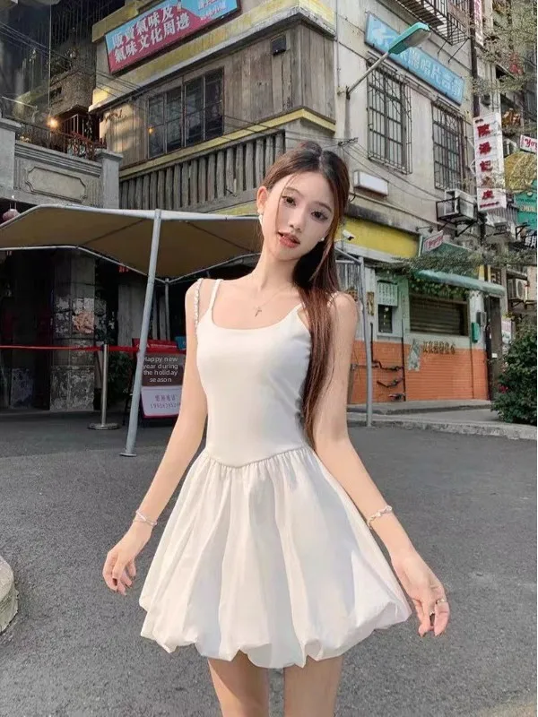 Ballet Style Strapless Short Dress Women's White Slimming Design Sensation Flower Bud Skirt A-Line Silhouette Spring Summer
Ballet Style Strapless Short Dress Women's White Slimming Design Sensation Flower Bud Skirt A-Line Silhouette Spring Summer