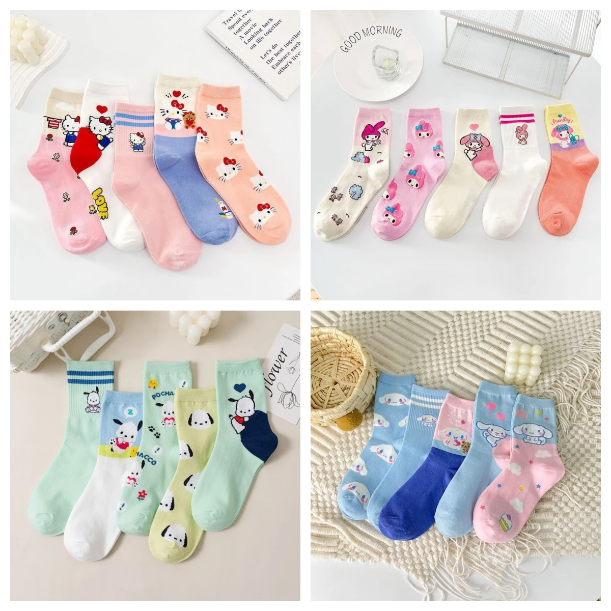 5Pairs Hello Kitty Sanrio Cartoon Mid Calf Socks Women Japanese Style Colorful Combed Cotton Socks
5Pairs Hello Kitty Sanrio Cartoon Mid Calf Socks Women Japanese Style Colorful Combed Cotton Socks