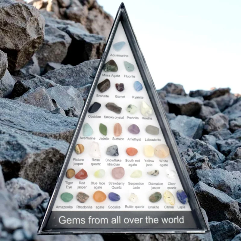 Triangle 36 piece set, natural crystal agate gemstones, geology textbook, mineral rock polishing
Triangle 36 piece set, natural crystal agate gemstones, geology textbook, mineral rock polishing