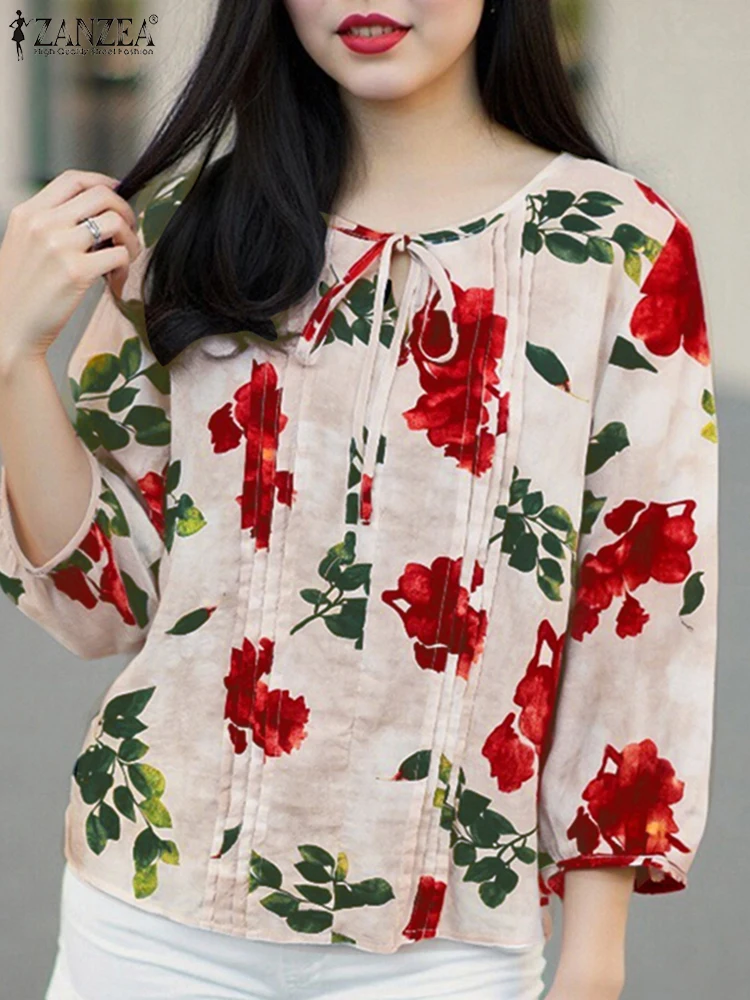 ZANZEA Bohemian Floral Printed Blouses Women Summer 3/4 Sleeve Casual Shirt 2025 Fashion Loose Bandage Tunic Tops Vintage Blusas
ZANZEA Bohemian Floral Printed Blouses Women Summer 3/4 Sleeve Casual Shirt 2025 Fashion Loose Bandage Tunic Tops Vintage Blusas