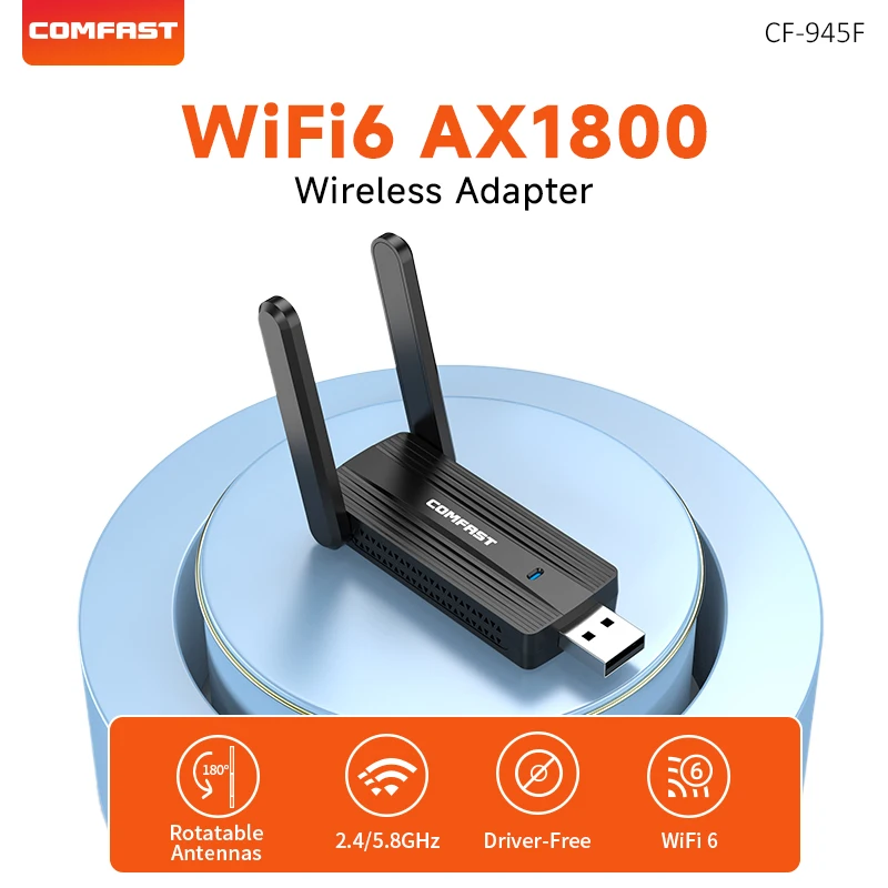COMFAST WiFi6 USB Dongle ZT9612U Receiver 1800Mbps Dual-Band 2.4/5G Wireless Network Card USB3.0 WIFI Adapter For Laptop Desktop
COMFAST WiFi6 USB Dongle ZT9612U Receiver 1800Mbps Dual-Band 2.4/5G Wireless Network Card USB3.0 WIFI Adapter For Laptop Desktop