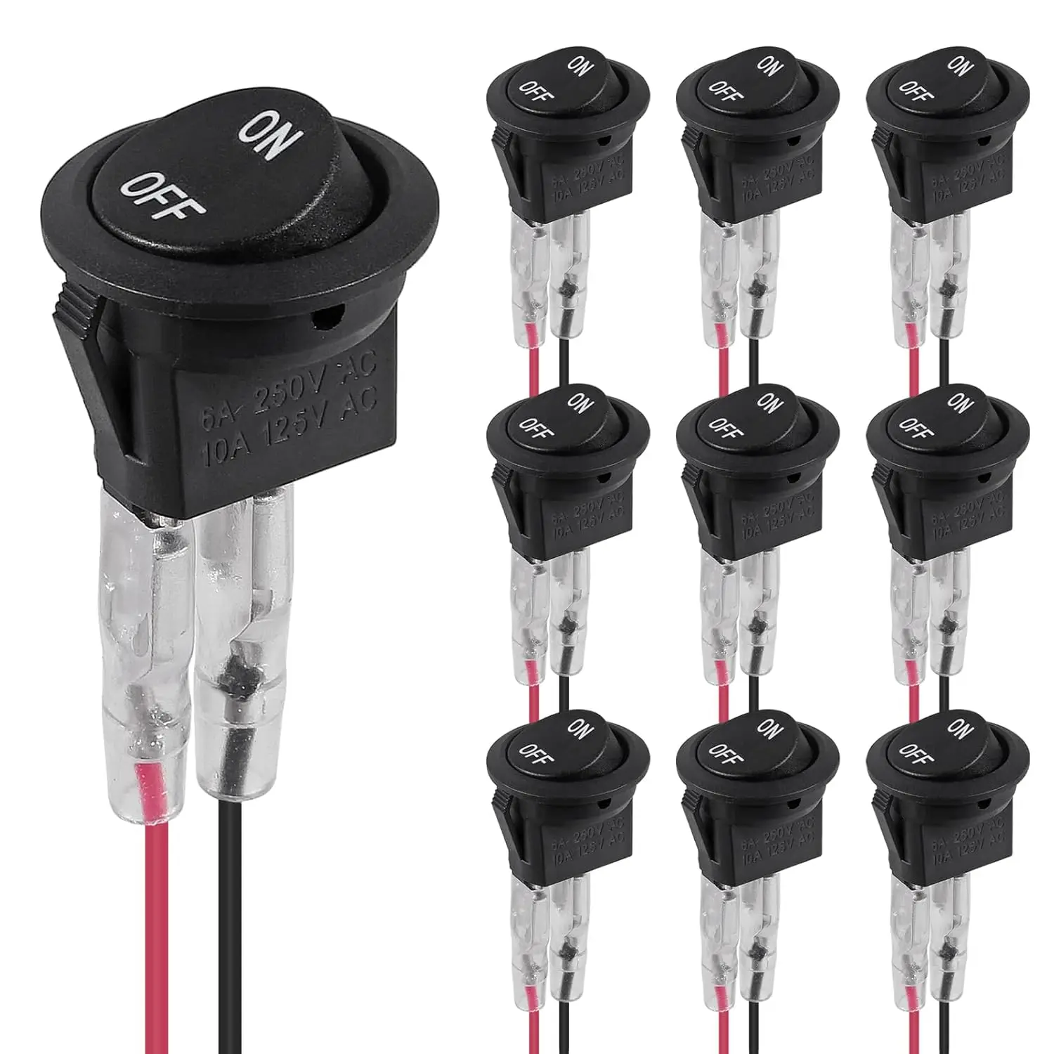 10Pcs Round Rocker Switch 12V ON Off Switch 12 Volt DC Circle Toggle Switch 2 Pin SPST 6A/250V 10A/125V AC 20MM Small Rocker
10Pcs Round Rocker Switch 12V ON Off Switch 12 Volt DC Circle Toggle Switch 2 Pin SPST 6A/250V 10A/125V AC 20MM Small Rocker