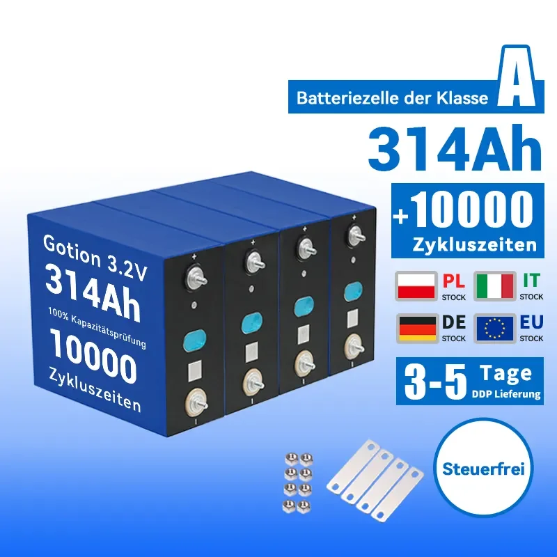 Gotion 3.2V 314ah 330ah 340ah 150ah 102ah 52ah 50ah A Grade LiFePO4 Prismatic Cell for Large-Scale Industrial & Commercial Energ
Gotion 3.2V 314ah 330ah 340ah 150ah 102ah 52ah 50ah A Grade LiFePO4 Prismatic Cell for Large-Scale Industrial & Commercial Energ