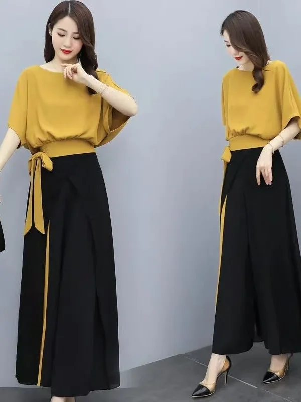 plus Size Slimming Summer New Style Fashion Set High Waist Wide Leg Pants Two Pieces Set Comfortable Loose Korean Style Women...
plus Size Slimming Summer New Style Fashion Set High Waist Wide Leg Pants Two Pieces Set Comfortable Loose Korean Style Women...