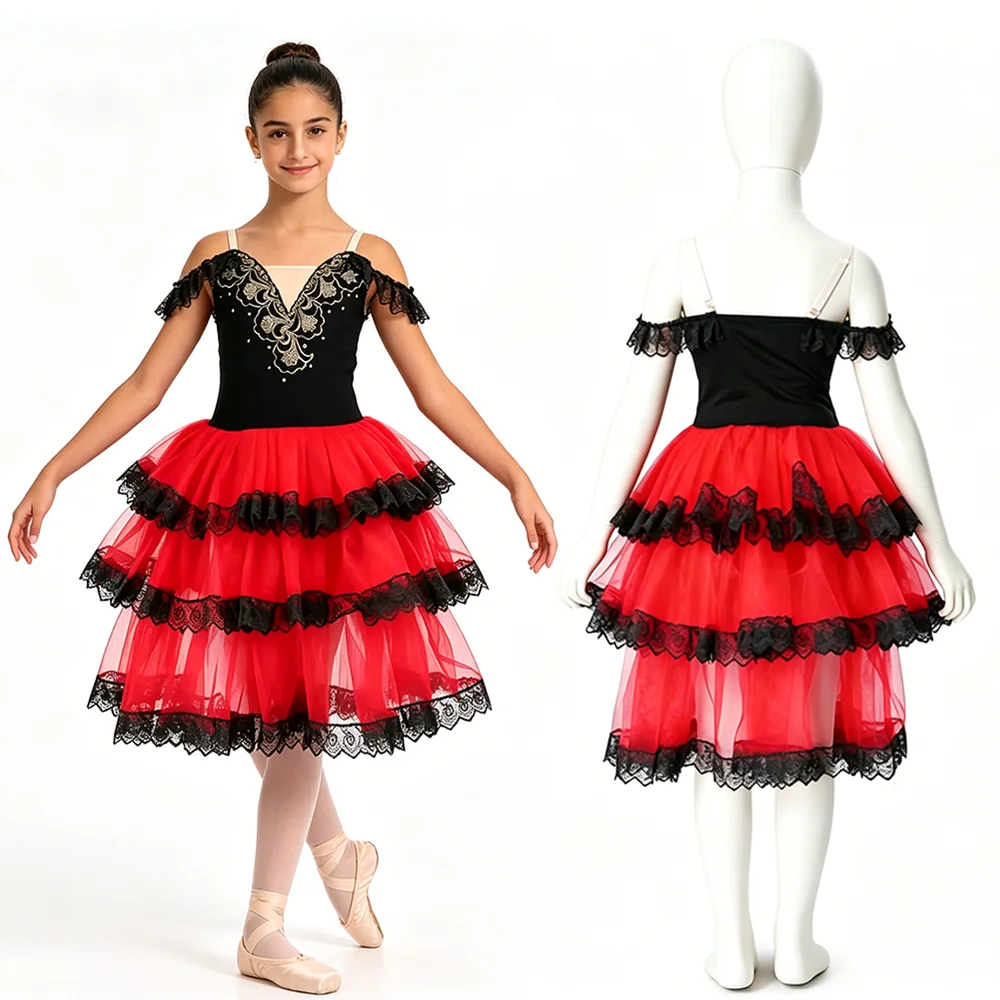 Red Spanish Style Romantic High Quality Long Tulle Ballet Skirt Women Girls Professional Elegant Stage Performance Dress
Red Spanish Style Romantic High Quality Long Tulle Ballet Skirt Women Girls Professional Elegant Stage Performance Dress