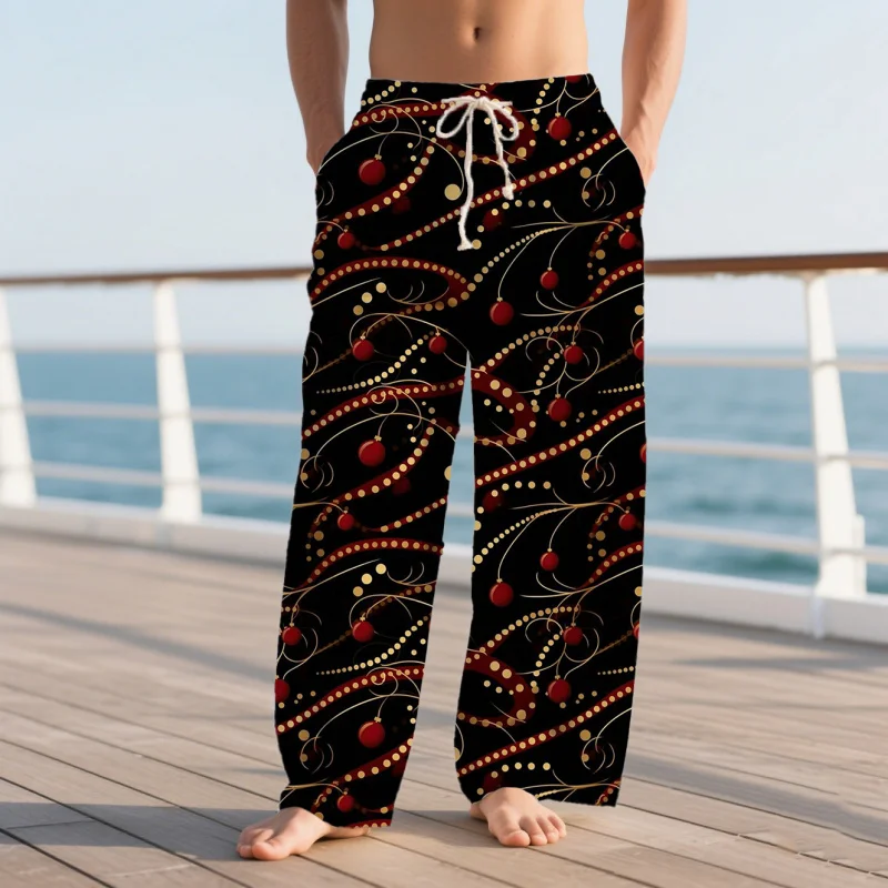 Men's Christmas loose pants, casual pants, mid waist color light print, outdoor vacation elastic band, waistband pocket pants
Men's Christmas loose pants, casual pants, mid waist color light print, outdoor vacation elastic band, waistband pocket pants