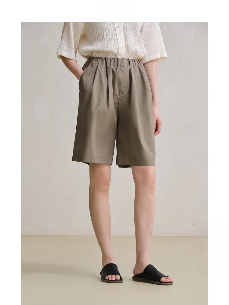Travel Original Cotton Shantung Pleated Five-Quarter Shorts Women's Casual Loose Fit Summer New Style Natural Waist Pants
Travel Original Cotton Shantung Pleated Five-Quarter Shorts Women's Casual Loose Fit Summer New Style Natural Waist Pants