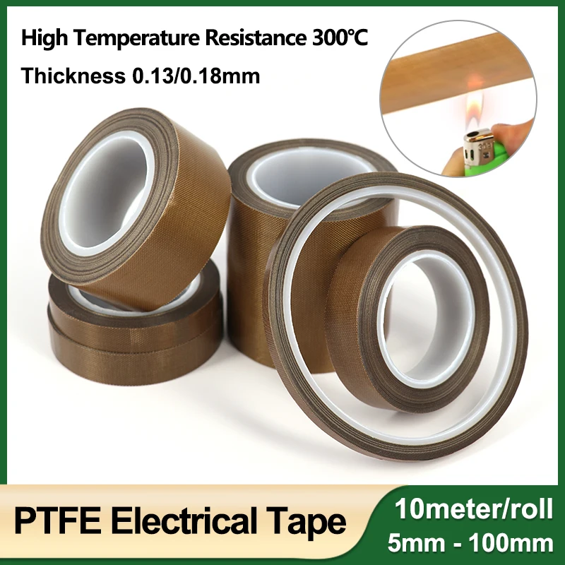 10M PTFE Tape High Temperature Resistance 300℃ Heat Insulation Adhesive Sealing Cloth Tape for Machine Self-adhesive 0.13/0.18mm
10M PTFE Tape High Temperature Resistance 300℃ Heat Insulation Adhesive Sealing Cloth Tape for Machine Self-adhesive 0.13/0.18mm