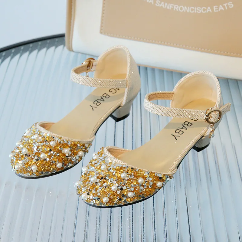 Summer Girl Sandals Fashion Sequin Princess High Heels Sandals Students Children Performance Party Shoes H695
Summer Girl Sandals Fashion Sequin Princess High Heels Sandals Students Children Performance Party Shoes H695