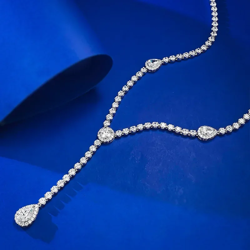 New 925 Silver Double Wear Water Drop Tassel Necklace Y-shaped Fairy Simulation Diamond Collar Chain Neckchain Jewelry
New 925 Silver Double Wear Water Drop Tassel Necklace Y-shaped Fairy Simulation Diamond Collar Chain Neckchain Jewelry