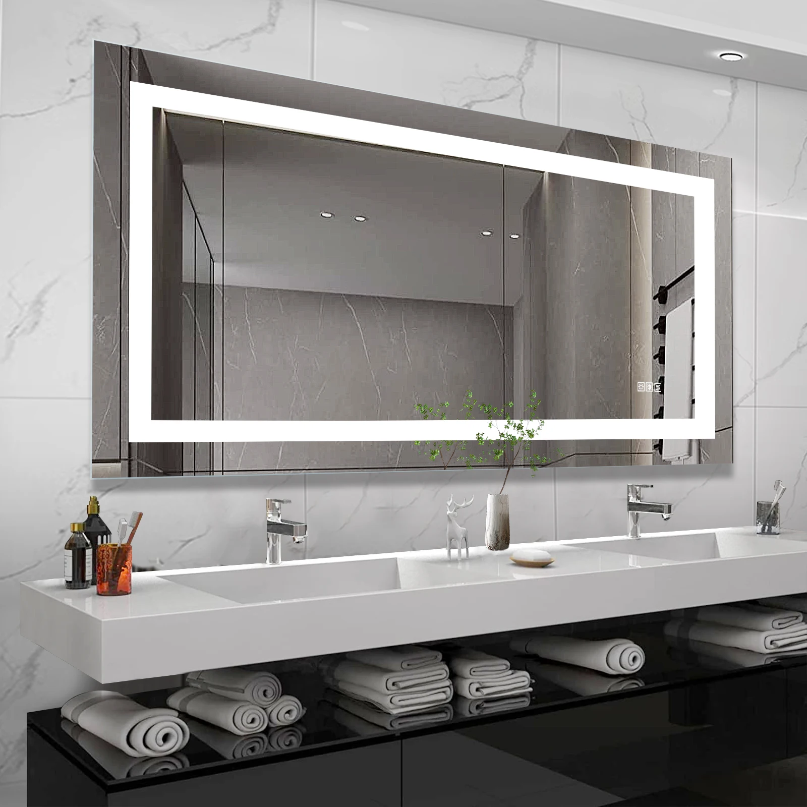 72" x 36" LED Bathroom Mirror with Anti-Fog and Touch Sensor – Modern Frameless Lighted Wall Mirror for Bathroom Vanity, Shower
72" x 36" LED Bathroom Mirror with Anti-Fog and Touch Sensor – Modern Frameless Lighted Wall Mirror for Bathroom Vanity, Shower