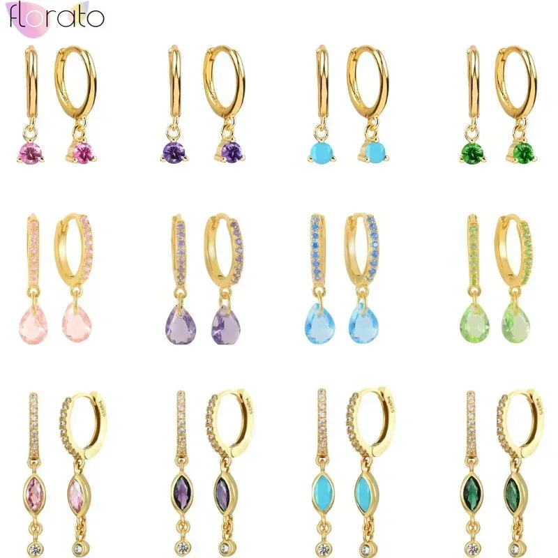 925 Sterling Silver Needle Water Drop Colorful Zircon Pendant Hoop Earrings For Women Fashion Exquisite Wedding Jewelry Earrings
925 Sterling Silver Needle Water Drop Colorful Zircon Pendant Hoop Earrings For Women Fashion Exquisite Wedding Jewelry Earrings