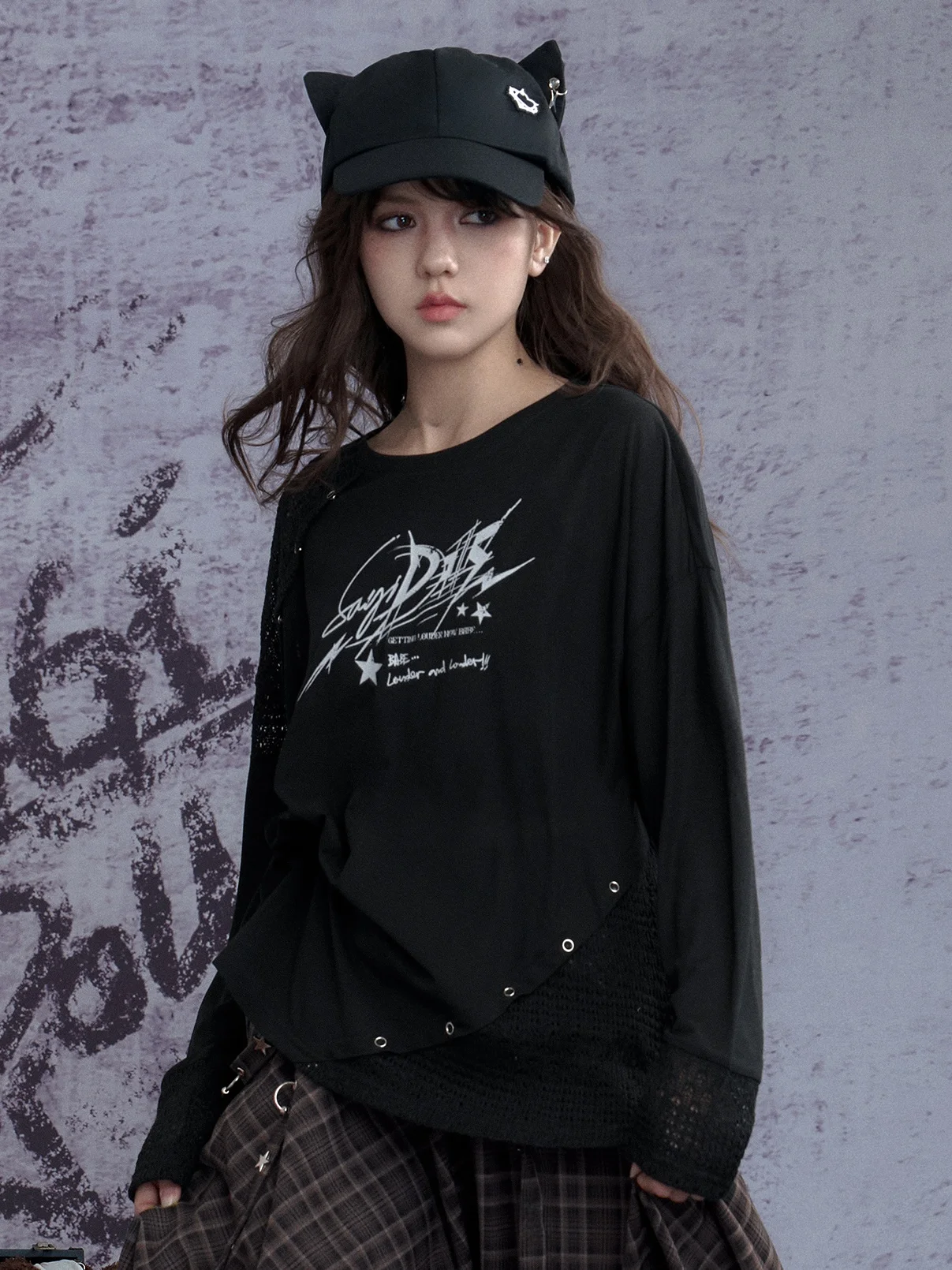 Вязаная футболка SagiDolls с длинным рукавом и дизайном Splice, свободного кроя, для девочек, осенняя мода, повседневная, для прогулок
Вязаная футболка SagiDolls с длинным рукавом и дизайном Splice, свободного кроя, для девочек, осенняя мода, повседневная, для прогулок