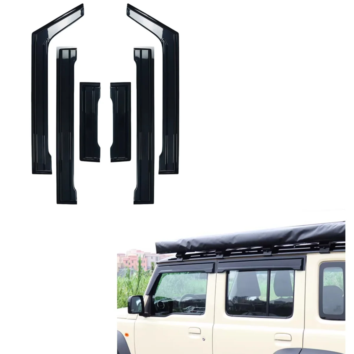 Rain/Wind Deflectors Style B 5-Door JB74 Model, 4-Piece Set JMN093 for 2019+
Rain/Wind Deflectors Style B 5-Door JB74 Model, 4-Piece Set JMN093 for 2019+