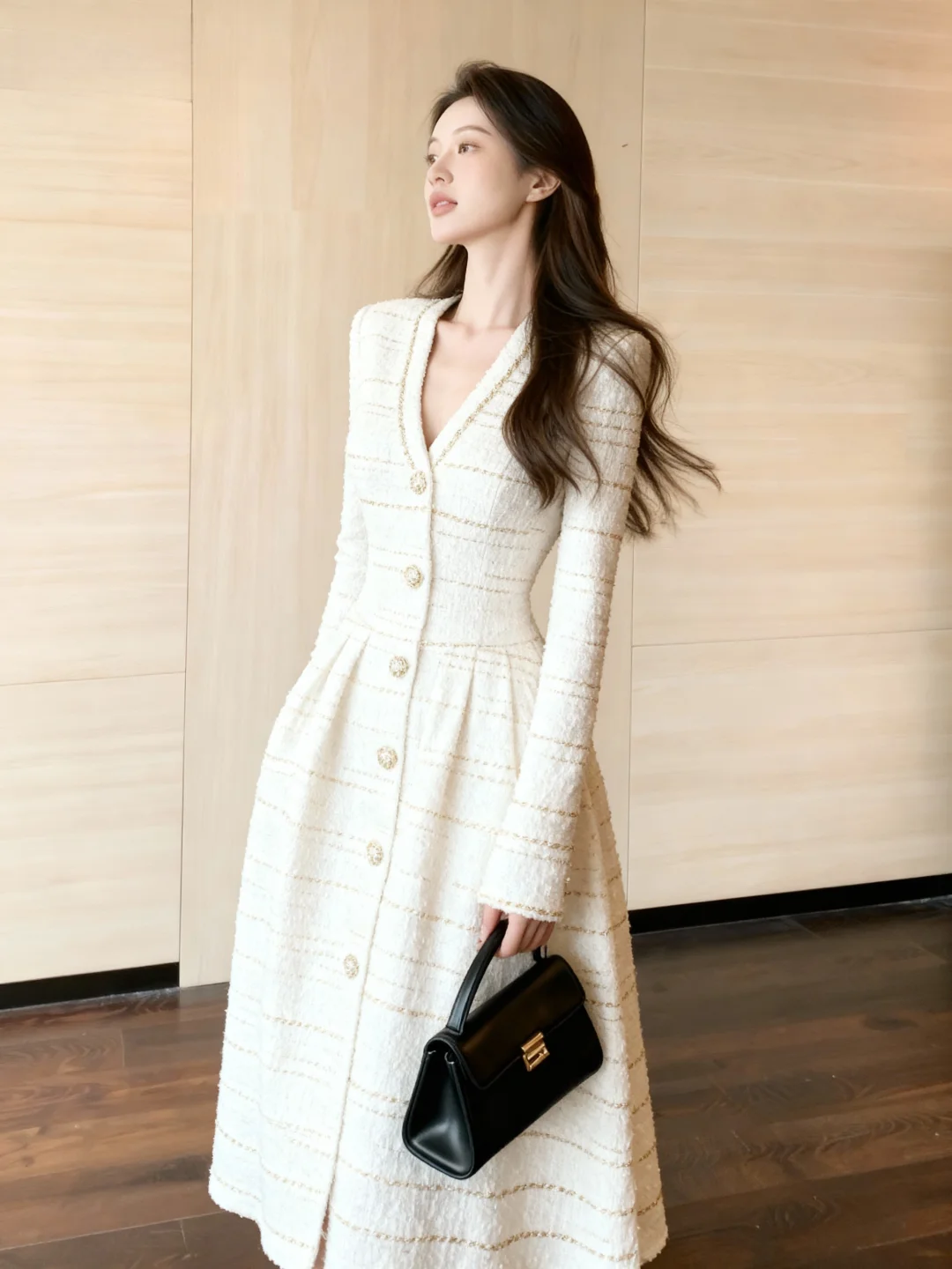 Ele White angFeng Sle Long Dr Slimming Waist Design Cotton Material V-Ne Ci Commuting Suitable Ladies Dr
Ele White angFeng Sle Long Dr Slimming Waist Design Cotton Material V-Ne Ci Commuting Suitable Ladies Dr