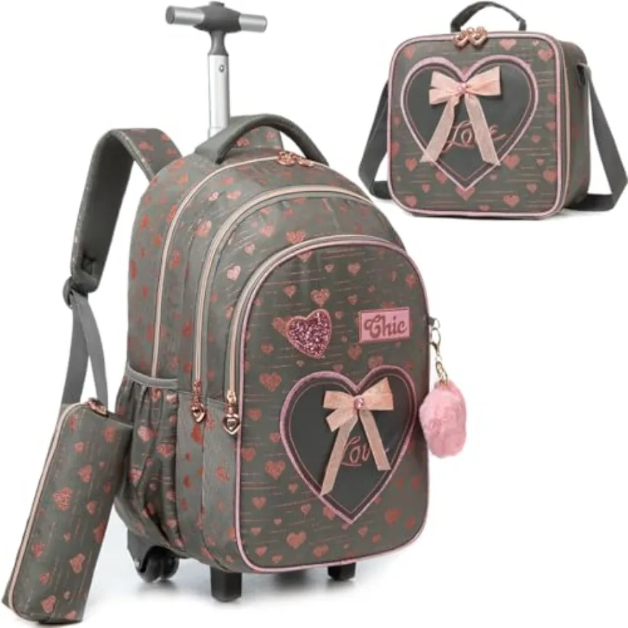 Girls Rolling Backpack Backpacks with Wheels for Elementary Students Carry on Backpack with Lunch Box Travel Suitcase Trip Lugg
Girls Rolling Backpack Backpacks with Wheels for Elementary Students Carry on Backpack with Lunch Box Travel Suitcase Trip Lugg