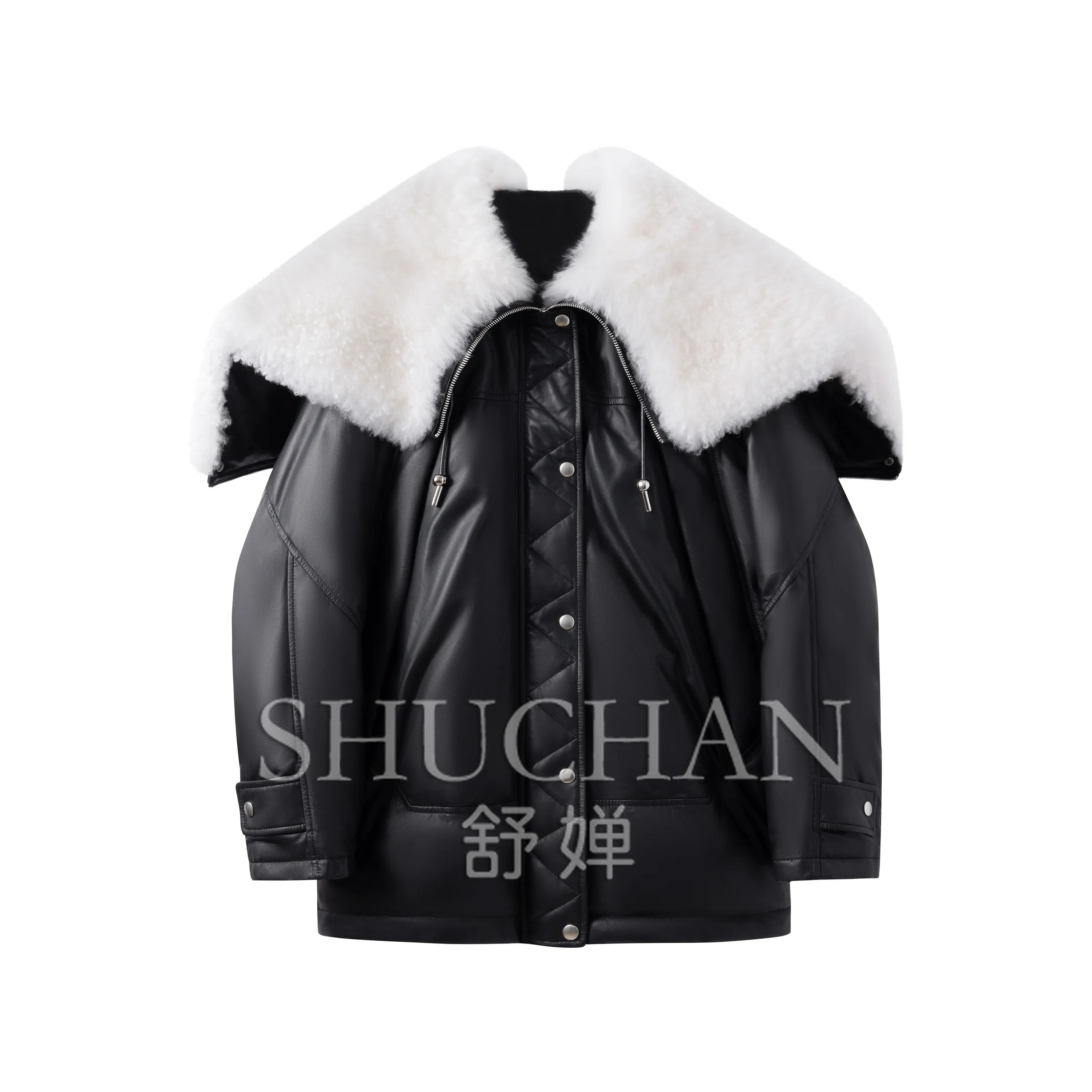 2026 Winter New Coat Women Sheepskin Leather Fur Collar Large Shawl Hooded White Goose Down
2026 Winter New Coat Women Sheepskin Leather Fur Collar Large Shawl Hooded White Goose Down