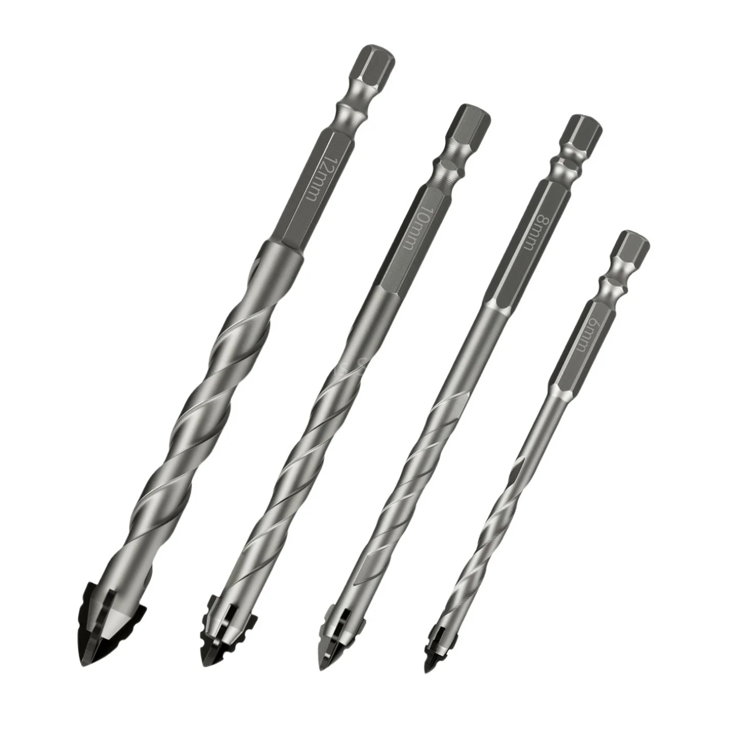 4PCS Carbide Steel Drill Bit Eccentric Multifunctional Tile Glass Metal Ceramic Wood Plastic Hole Saw Drill Bit 6/8/10/12mm 
4PCS Carbide Steel Drill Bit Eccentric Multifunctional Tile Glass Metal Ceramic Wood Plastic Hole Saw Drill Bit 6/8/10/12mm