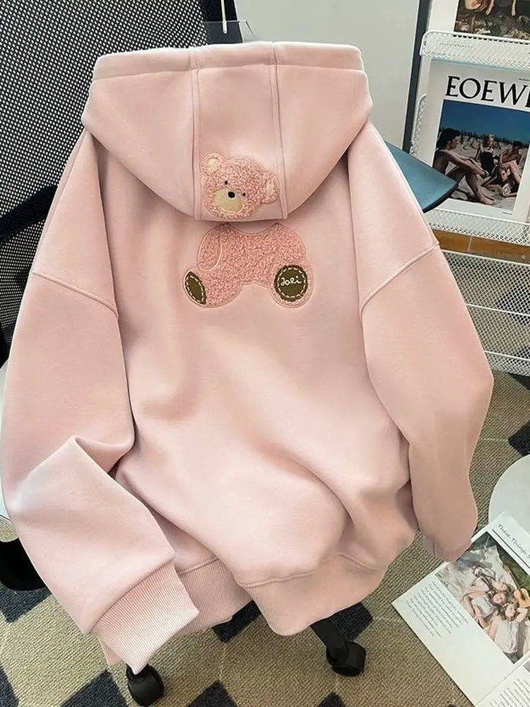 plus Size Women's Lazy Sle Fce Lined Oversized Hoodie Pink Korean Version Autumn Winter Casual Outerwear Trendy Coat
plus Size Women's Lazy Sle Fce Lined Oversized Hoodie Pink Korean Version Autumn Winter Casual Outerwear Trendy Coat