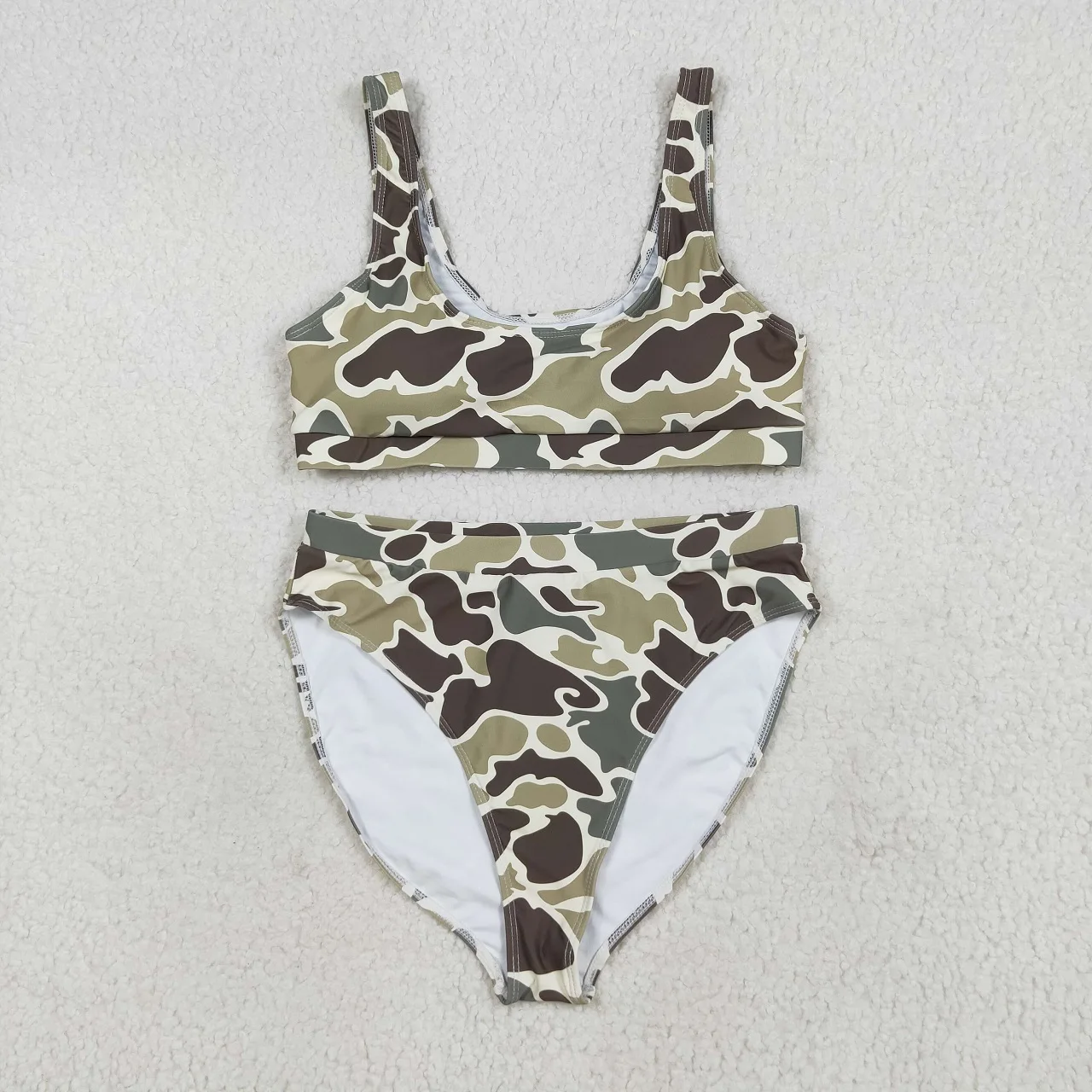 Wholesale Adult Women Sleeveless Camo Shorts Swimsuit Checked Swimwear Summer Set Camo Bathing Suit Two-piece Green Clothing
Wholesale Adult Women Sleeveless Camo Shorts Swimsuit Checked Swimwear Summer Set Camo Bathing Suit Two-piece Green Clothing