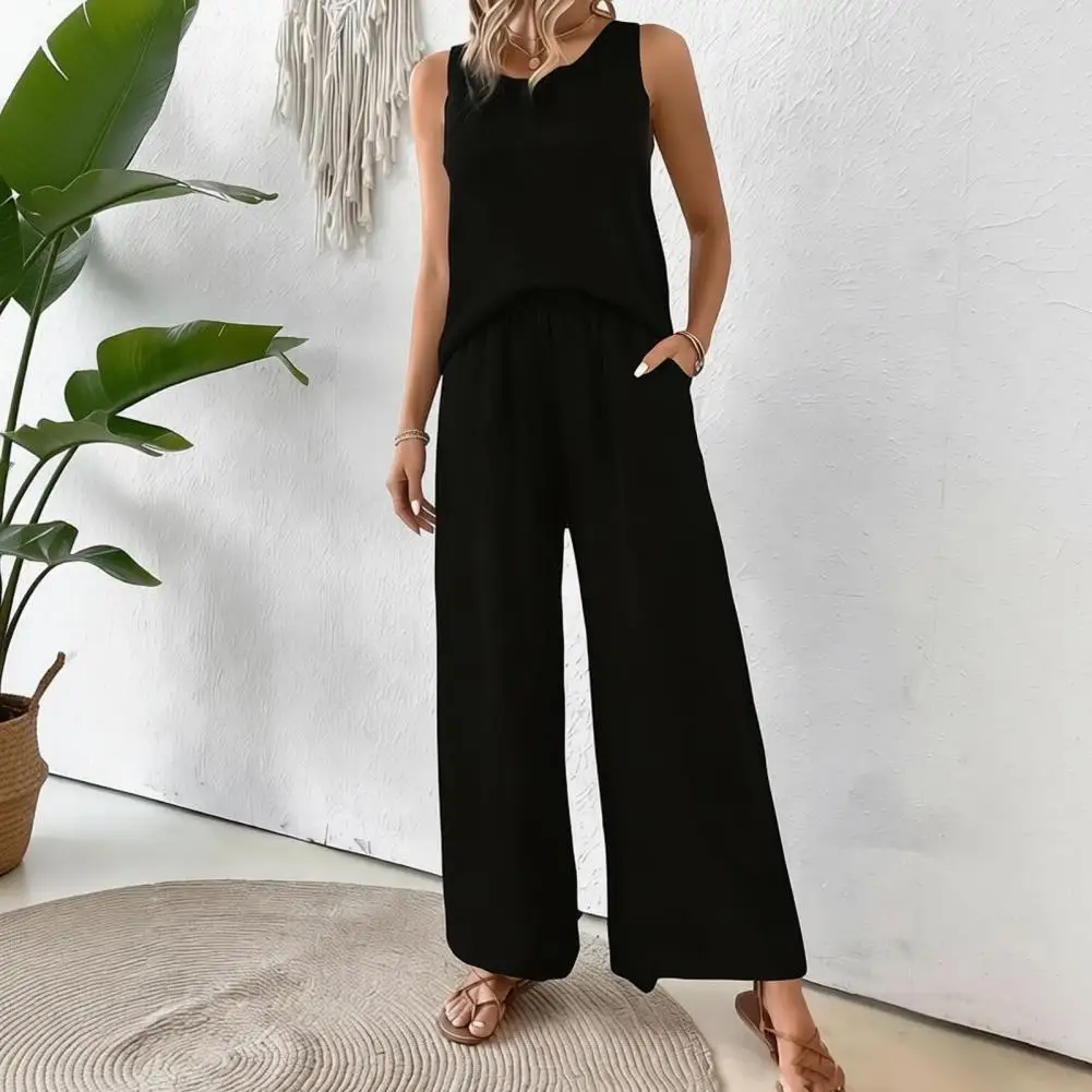 2026 Plus Size Women Suit female Outfits Sleeveless Hollow Back Tank Top And Wide Leg Pants Set Boho Beach Vacation Lounge Set
2026 Plus Size Women Suit female Outfits Sleeveless Hollow Back Tank Top And Wide Leg Pants Set Boho Beach Vacation Lounge Set