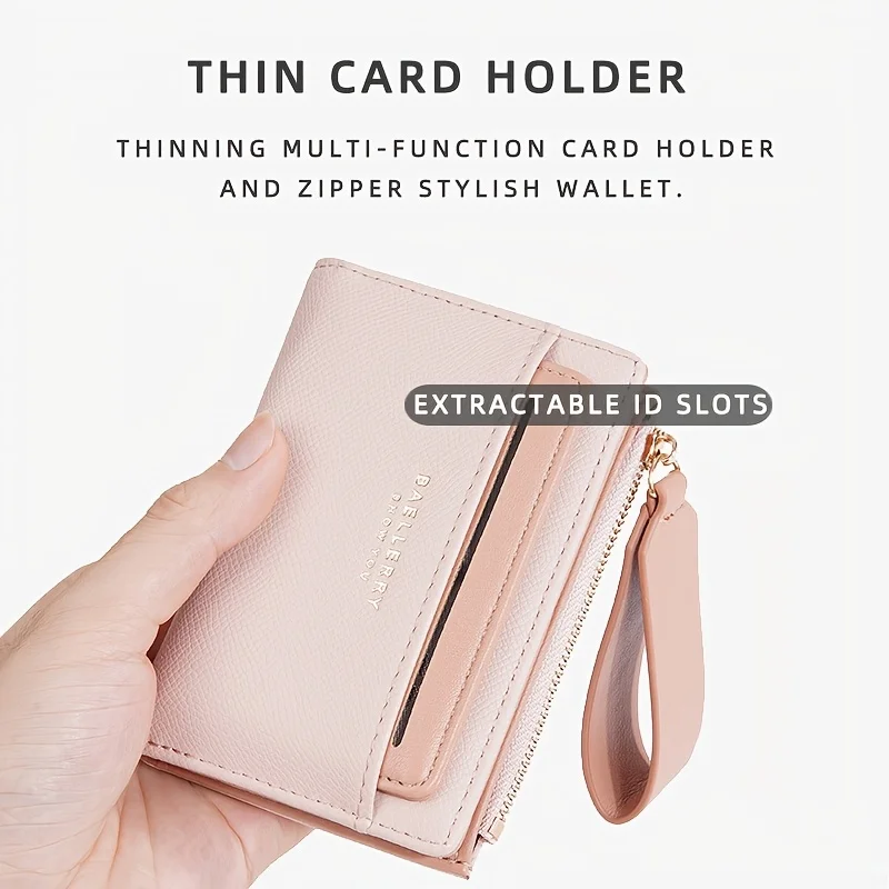 Baellerry Women'S Minimalist Small Wallet, New Solid Color Short Credit Card Holder, Bank Card Pouch with Zipper for Coins
Baellerry Women'S Minimalist Small Wallet, New Solid Color Short Credit Card Holder, Bank Card Pouch with Zipper for Coins