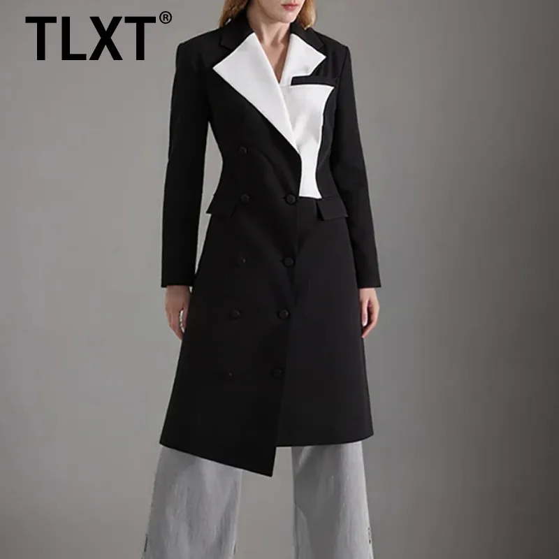 TLXT модный женский длинный пиджак контрастного цвета с лацканами нестандартной формы, тонкий двубортный пиджак, новинка осени 202, XK1446
TLXT модный женский длинный пиджак контрастного цвета с лацканами нестандартной формы, тонкий двубортный пиджак, новинка осени 202, XK1446