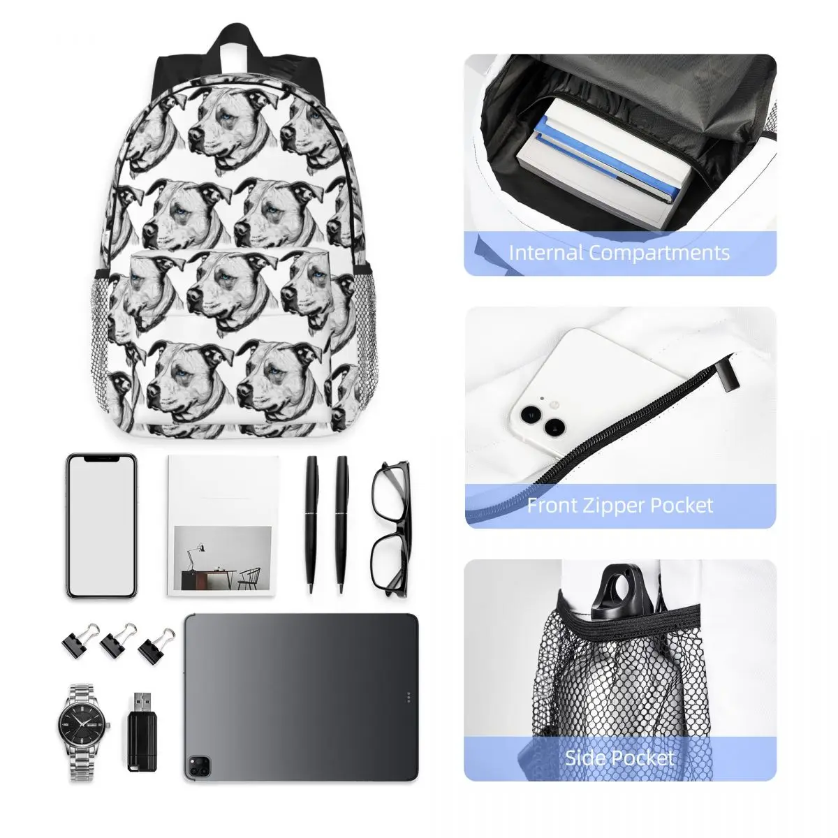 Minimalist Line Pitbull With Blue Eyes Backpack Hot Sale Daypack Large Capacity BookBag Shoulder Bags for Men Women School Bag
Minimalist Line Pitbull With Blue Eyes Backpack Hot Sale Daypack Large Capacity BookBag Shoulder Bags for Men Women School Bag