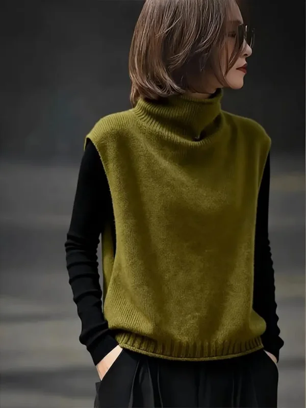 Retro Korean Sle Knitted Vest Svel High Collar Soft een Loose Fit Women's Faion Autumn Winter Outerwear
Retro Korean Sle Knitted Vest Svel High Collar Soft een Loose Fit Women's Faion Autumn Winter Outerwear