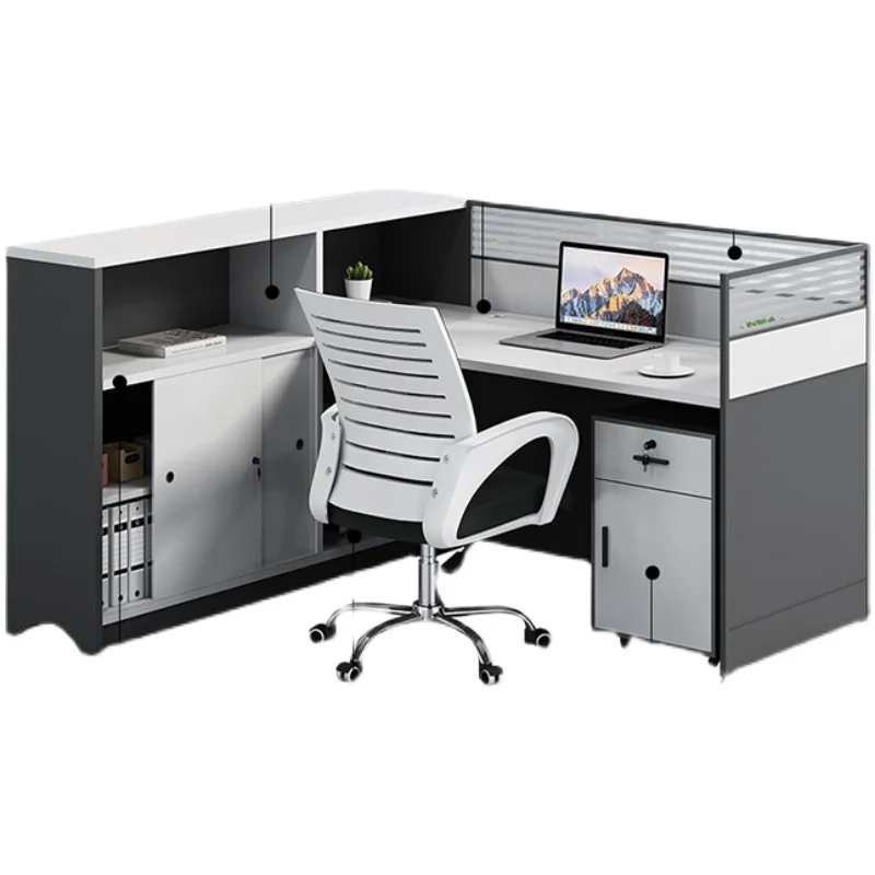 Modern minimalist four or six people, staff office desk and chair office, screen booth company, finance staff seat
Modern minimalist four or six people, staff office desk and chair office, screen booth company, finance staff seat