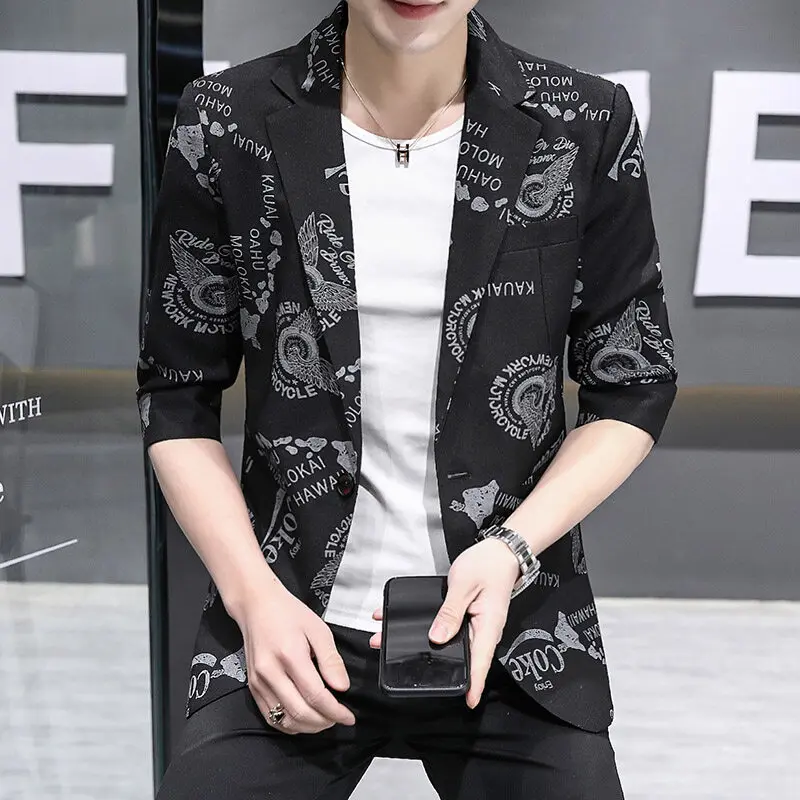 Men's 2025 High-Quality Summer Suit Seven-Point Sleeve Stylish Handsome Thin Cool Breathable Print Blazer
Men's 2025 High-Quality Summer Suit Seven-Point Sleeve Stylish Handsome Thin Cool Breathable Print Blazer