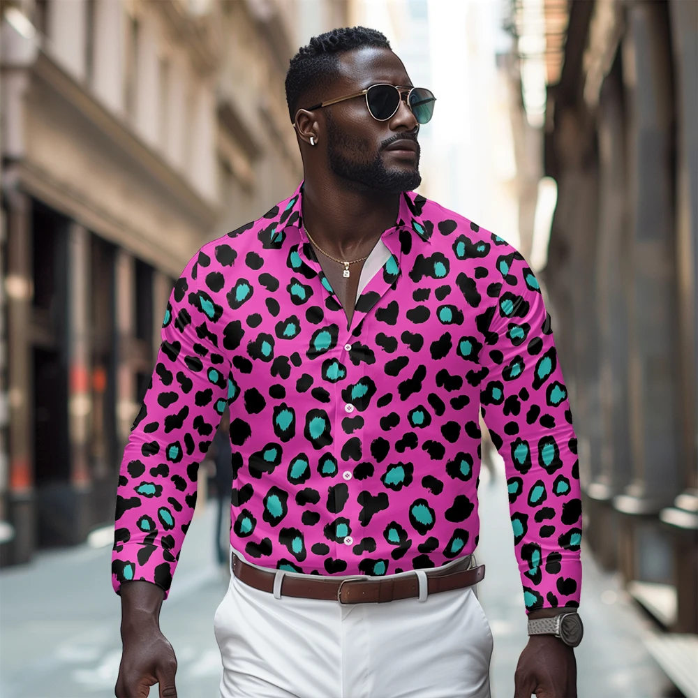 Pink leopard print printed pattern long sleeved shirt, Spring and Autumn new style
Pink leopard print printed pattern long sleeved shirt, Spring and Autumn new style