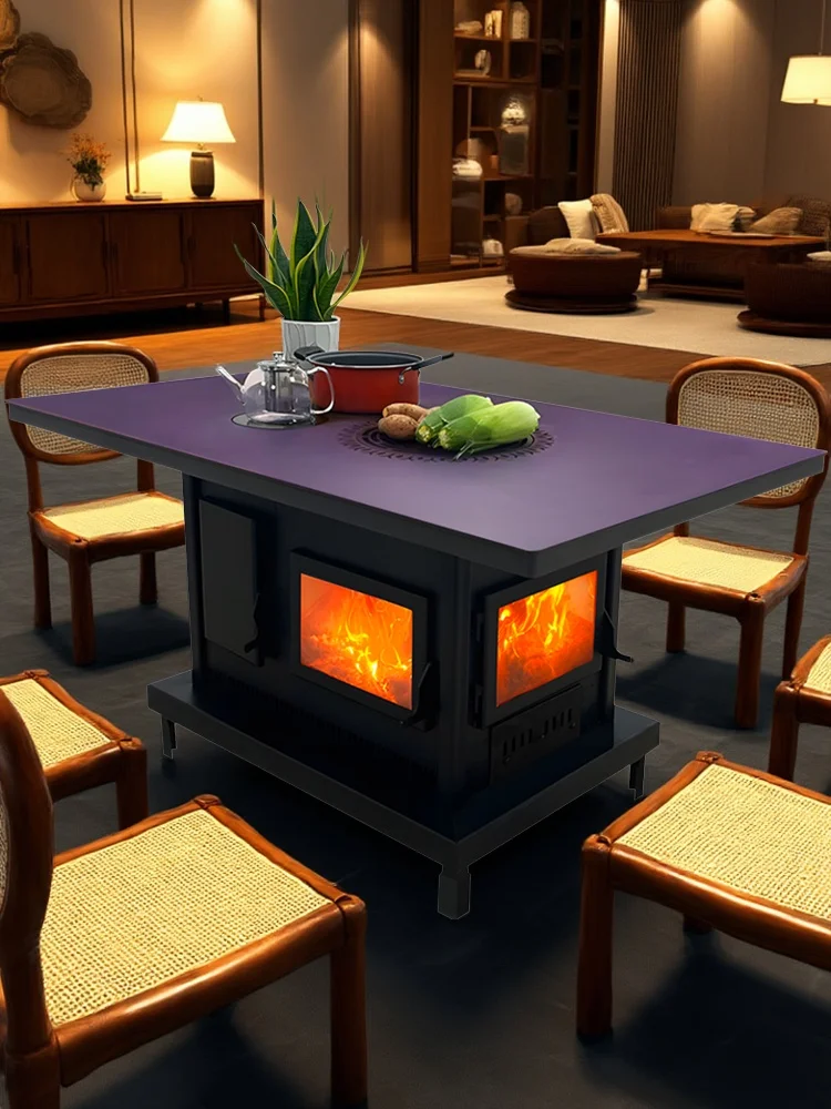three-sided view of the fire, real fire, fireplace table, dining table, smoke exhaust, tea table, indoor roasting stove, heater
three-sided view of the fire, real fire, fireplace table, dining table, smoke exhaust, tea table, indoor roasting stove, heater