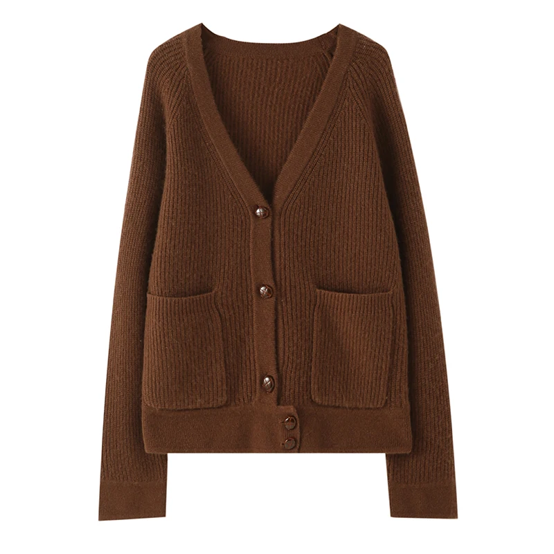 Women 100% Cashmere Sweaters Long Sleeve V-neck Cardigan Autumn Winter Thick Casual Loose Style Cashmere Knit Sweater Coat Tops
Women 100% Cashmere Sweaters Long Sleeve V-neck Cardigan Autumn Winter Thick Casual Loose Style Cashmere Knit Sweater Coat Tops