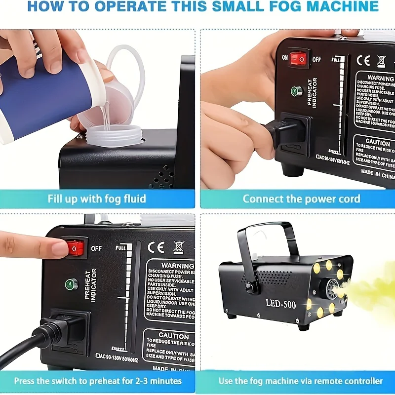 500W Fog Machine with 8 Lights, 12 Color Options – Perfect for Indoor Weddings, Halloween Parties & Stage Effects
500W Fog Machine with 8 Lights, 12 Color Options – Perfect for Indoor Weddings, Halloween Parties & Stage Effects