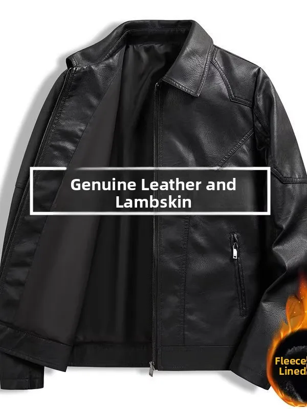Men's Leather Jacket Thickened Fleece Lined Casual Style Motorcycle Coat Warmth Comfortable Fit Leather Vest Winter Outerwear
Men's Leather Jacket Thickened Fleece Lined Casual Style Motorcycle Coat Warmth Comfortable Fit Leather Vest Winter Outerwear