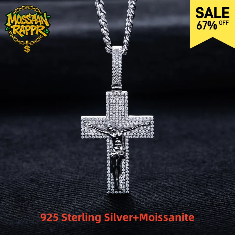 MossanRappr Moissanite Iced out Cross Jesus Pendant Fashion Hip Hop Necklace 925 Sterling Silver Stylish Accessory for Men Women
MossanRappr Moissanite Iced out Cross Jesus Pendant Fashion Hip Hop Necklace 925 Sterling Silver Stylish Accessory for Men Women