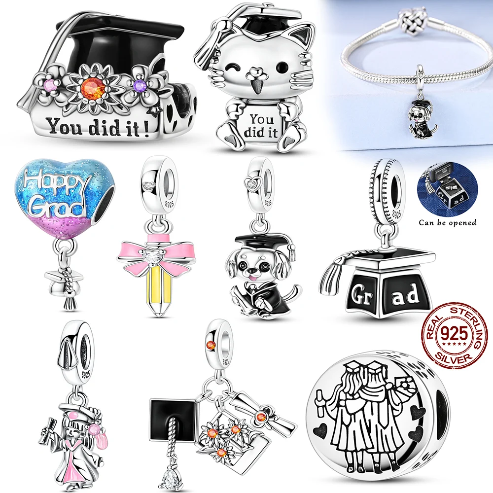 Graduation Series Charm 925 Silver Original Charms Beads Fit Pendant Charm Bracelet Dangle for Women DIY Fine Jewelry Making
Graduation Series Charm 925 Silver Original Charms Beads Fit Pendant Charm Bracelet Dangle for Women DIY Fine Jewelry Making