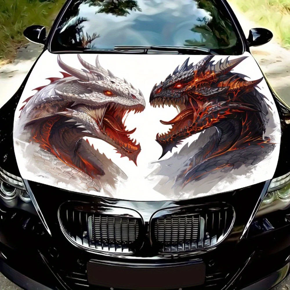 Duel of the Blazing Cold: The Fateful Clash of the Dragon; Автомобильные виниловые обертки, виниловая графика на капот автомобиля, шокирующий дизайн наклейки 
Duel of the Blazing Cold: The Fateful Clash of the Dragon; Автомобильные виниловые обертки, виниловая графика на капот автомобиля, шокирующий дизайн наклейки
