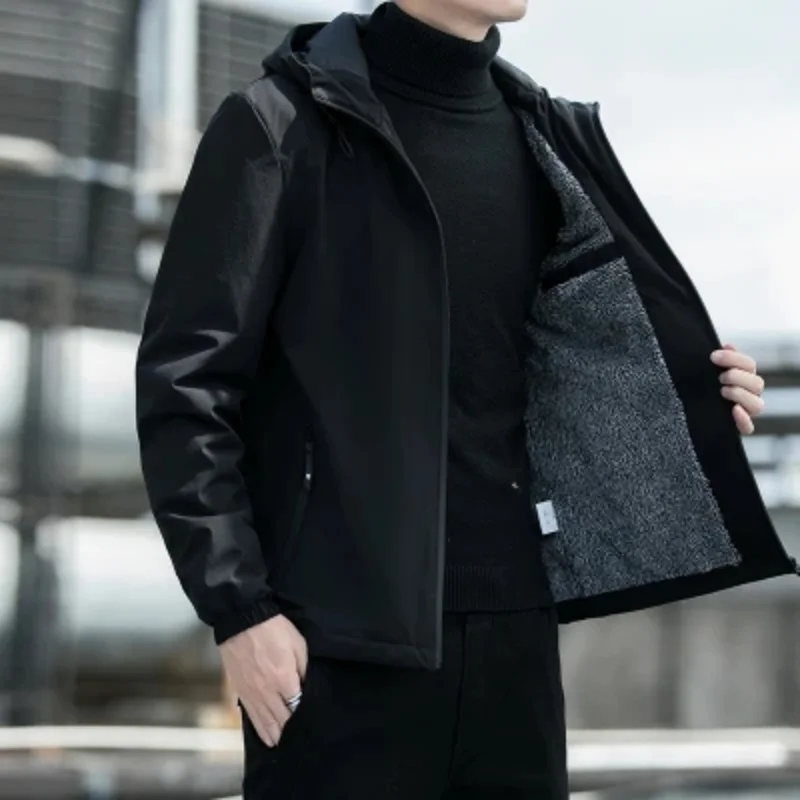 Black All-match Winter Jacket Men Fashion Casual Wind-Resistant Men Clothing Outdoor Plush Warm Jacket Coats Trend Zipper Hooded
Black All-match Winter Jacket Men Fashion Casual Wind-Resistant Men Clothing Outdoor Plush Warm Jacket Coats Trend Zipper Hooded