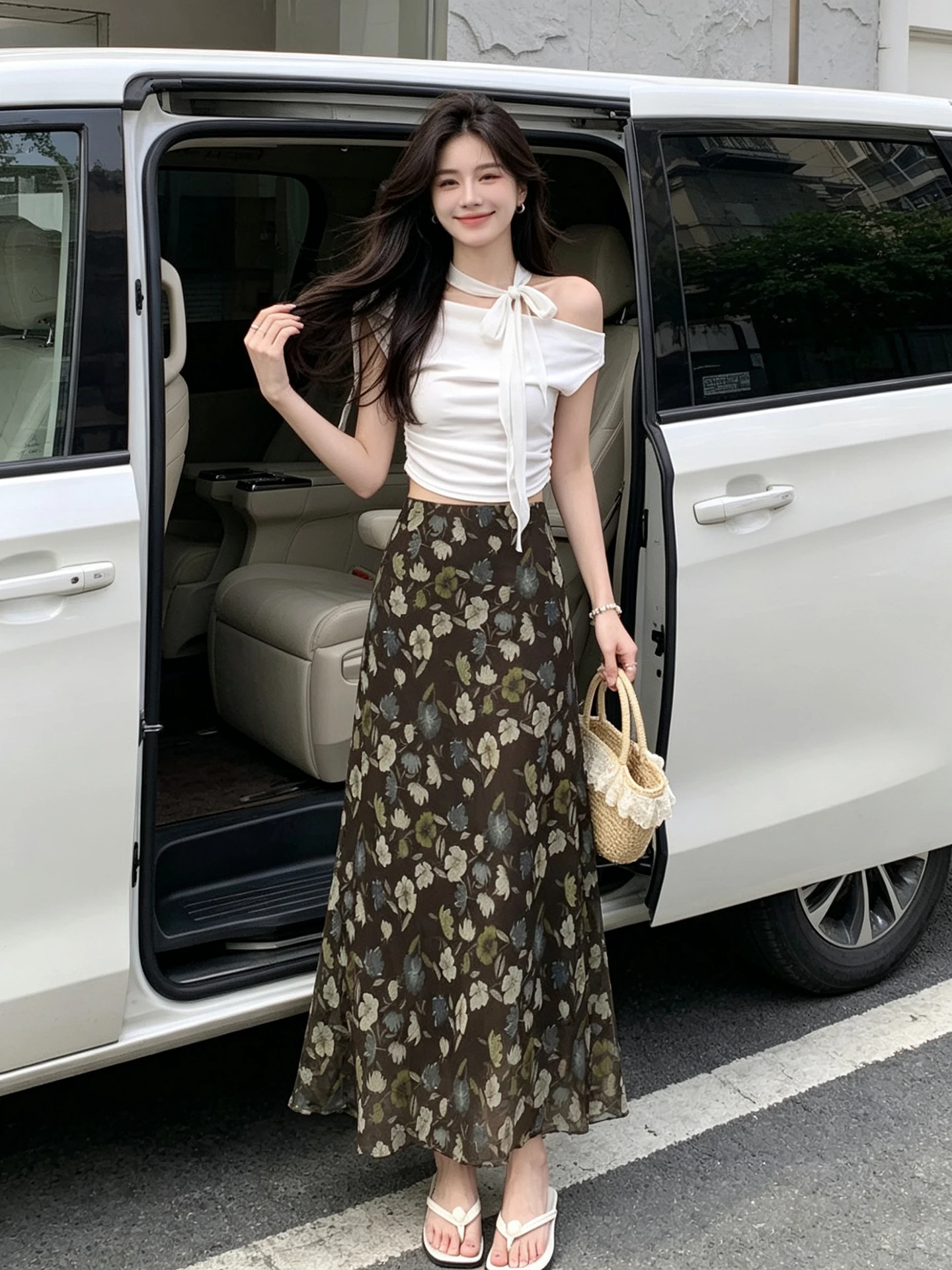 Retro Oil Painting Floral A-Line Midi Skirt Women's High Waist Elegant Draping Long Fish Tail Skirt Summer Commute Style
Retro Oil Painting Floral A-Line Midi Skirt Women's High Waist Elegant Draping Long Fish Tail Skirt Summer Commute Style