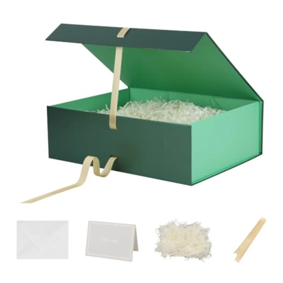 Extra Large Magnetic Gift Box for Christmas presents, green cardboard, elegant green color, magnetic closure and ribbon include
Extra Large Magnetic Gift Box for Christmas presents, green cardboard, elegant green color, magnetic closure and ribbon include