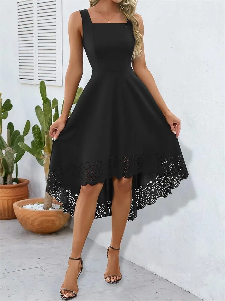 2024 New Elegant Asymmetrical Hem Burnout Hollowed-out Sleeveless Dress Commute Solid Color Women's Fashion Long Dress
2024 New Elegant Asymmetrical Hem Burnout Hollowed-out Sleeveless Dress Commute Solid Color Women's Fashion Long Dress