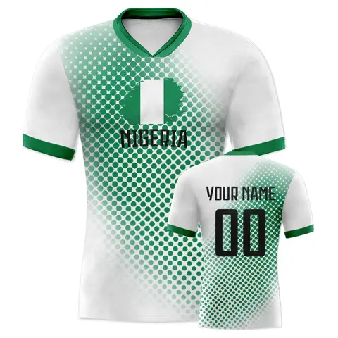 Nigeria Custom Soccer Jersey Personalized Name Number Football Team Shirt Breathable Quick-Dry Men Women Kids Soccer Uniform