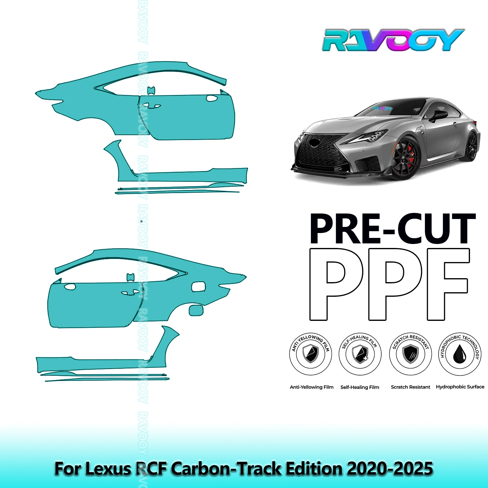 For Lexus RCF Carbon-Track Edition 2020-2025 8.5mil Clear Matte Pre-Cut PPF Door & A/B Pillar Kit TPU Paint Protection Film Set
For Lexus RCF Carbon-Track Edition 2020-2025 8.5mil Clear Matte Pre-Cut PPF Door & A/B Pillar Kit TPU Paint Protection Film Set