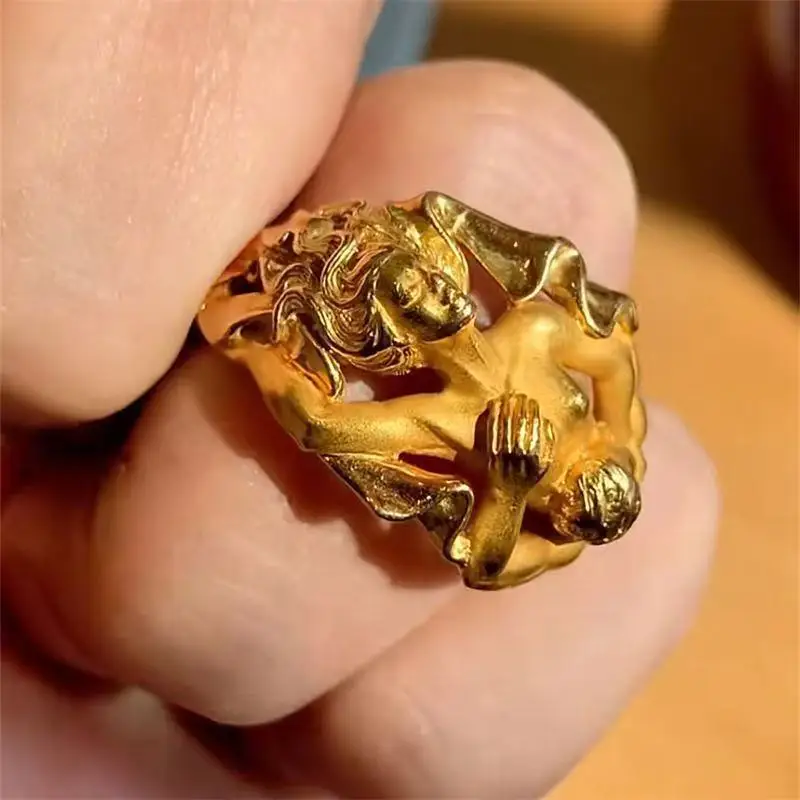 Garden of Eden Adam & Eve Ring - Greek Myth Niche Art, Wide Gold Lucky Charm, Unique Statement Ring
Garden of Eden Adam & Eve Ring - Greek Myth Niche Art, Wide Gold Lucky Charm, Unique Statement Ring