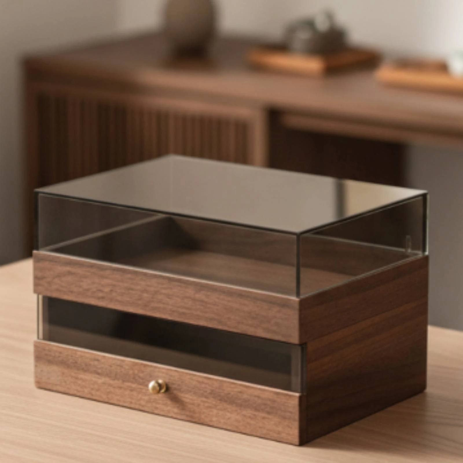 Organizer with Glass Top Compartment Compartment 2-Tier Desktop Organizer with Drawer Cabinet with Transparent Lid Transparent
Organizer with Glass Top Compartment Compartment 2-Tier Desktop Organizer with Drawer Cabinet with Transparent Lid Transparent