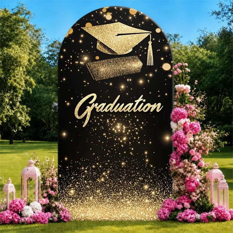 Single Side Arch Backdrop Cover Golden Graduation Celebration Background Banner with Cap Tassel and Sparkling Stars Perfect
Single Side Arch Backdrop Cover Golden Graduation Celebration Background Banner with Cap Tassel and Sparkling Stars Perfect