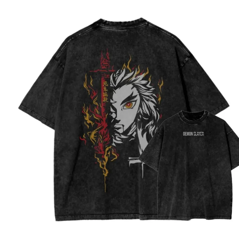 Anime Demon Slayer Rengoku Kyoujurou Vintage Washed T-Shirt Men Women Manga Harajuku Manga Cotton Top Hip Hop Streetwear Casual
Anime Demon Slayer Rengoku Kyoujurou Vintage Washed T-Shirt Men Women Manga Harajuku Manga Cotton Top Hip Hop Streetwear Casual
