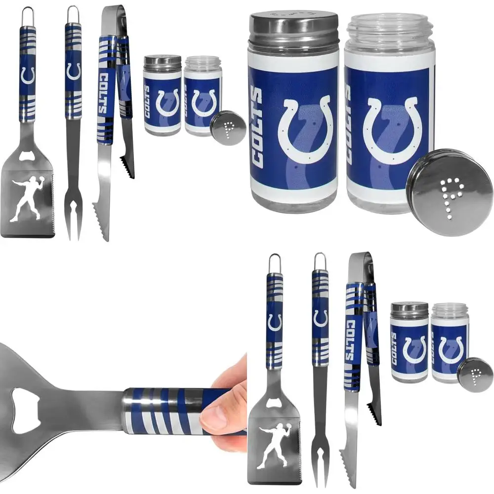 Colts 3-Piece Tailgate BBQ Set with Shakers in Team Colors
Colts 3-Piece Tailgate BBQ Set with Shakers in Team Colors